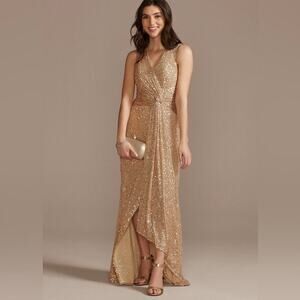 Galina Signature Sequin Maxi Dress Champagne WBM2545 8